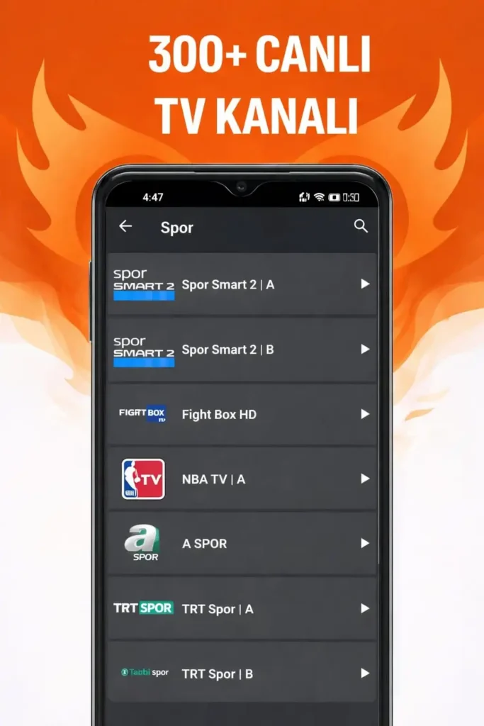 Canlı Yayın Mobil Uygulama Arayüzü