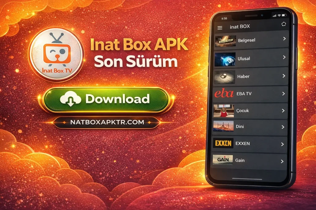 İnat Box APK yüksek kaliteli canlı TV ve video akışı arayüzü
